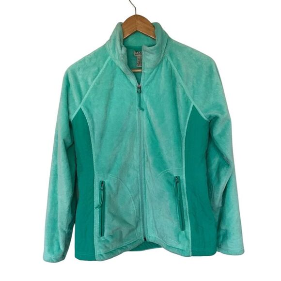 L.L. Bean Light Green Full Zip‎ Up Fleece Jacket Women's Small - Picture 1 of 8